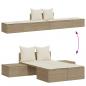 Preview: Doppel-Sonnenliege mit Auflagen Beige Poly Rattan