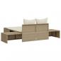 Preview: Doppel-Sonnenliege mit Auflagen Beige Poly Rattan