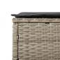 Preview: Sonnenliege mit Tisch und Auflage Hellgrau Poly Rattan