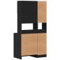 Preview: Küchenschrank Schwarz 95x50x180 cm Holzwerkstoff