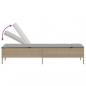 Preview: Sonnenliege mit Tisch und Auflage Beige Poly Rattan