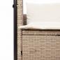 Preview: Doppel-Sonnenliege mit Dach und Vorhängen Beige Poly Rattan