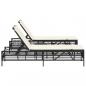 Preview: Sonnenliegen 2 Stk. mit Tisch Schwarz Poly Rattan