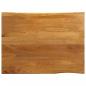 Preview: ARDEBO.de - Tischplatte mit Baumkante 100x80x3,8 cm Massivholz Mango