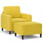 Preview: Sessel mit Hocker Gelb 60 cm Samt