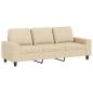 Preview: 3-Sitzer-Sofa mit Hocker Creme 180 cm Stoff