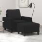 Preview: ARDEBO.de - Sessel mit Hocker Schwarz 60 cm Stoff