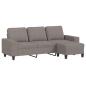 Preview: 3-Sitzer-Sofa mit Hocker Taupe 180 cm Stoff