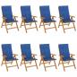 Preview: Gartenstühle mit Auflagen 8 Stk. Massivholz Teak