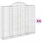 Preview: ARDEBO.de - Gabionen mit Hochbogen 6 Stk. 200x30x160/180cm Verzinktes Eisen