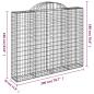 Preview: Gabionen mit Hochbogen 6 Stk. 200x30x160/180cm Verzinktes Eisen