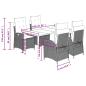 Preview: 5-tlg. Garten-Essgruppe mit Kissen Schwarz Poly Rattan