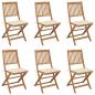 Preview: ARDEBO.de - Klappbare Gartenstühle 6 Stk. mit Kissen Massivholz Akazie