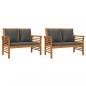 Preview: 5-tlg. Garten-Lounge-Set mit Kissen Massivholz Akazie