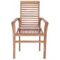 Preview: Essstühle 4 Stk. mit Beige Kissen Massivholz Teak