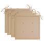 Preview: Essstühle 4 Stk. mit Beige Kissen Massivholz Teak