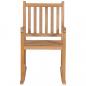 Preview: Schaukelstuhl mit Beige Kissen Massivholz Teak
