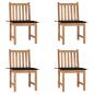 Preview: ARDEBO.de - Gartenstühle 4 Stk. mit Kissen Massivholz Teak 