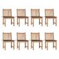 Preview: ARDEBO.de - Gartenstühle 8 Stk. mit Kissen Massivholz Teak