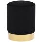 Preview: Hocker Schwarz und Golden Samt 28 x 36 cm