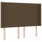 Preview: Kopfteil mit Ohren Dunkelbraun 147x16x118/128 cm Stoff
