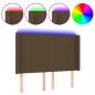 Preview: LED Kopfteil Dunkelbraun 147x16x118/128 cm Stoff
