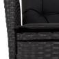 Preview: 3-tlg. Garten-Essgruppe mit Kissen Schwarz Poly Rattan