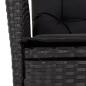 Preview: 7-tlg. Garten-Essgruppe mit Kissen Schwarz Poly Rattan