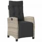 Preview: 7-tlg. Garten-Essgruppe mit Kissen Hellgrau Poly Rattan