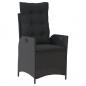 Preview: 9-tlg. Garten-Essgruppe mit Kissen Schwarz Poly Rattan