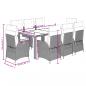 Preview: 9-tlg. Garten-Essgruppe mit Kissen Schwarz Poly Rattan