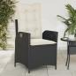 Preview: ARDEBO.de - Gartensessel Verstellbar mit Kissen Schwarz Poly Rattan