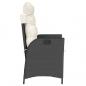 Preview: Gartensessel Verstellbar mit Kissen Schwarz Poly Rattan
