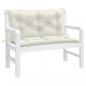 Preview: ARDEBO.de - Gartenbank-Auflagen 2 Stk. Melange Creme 100x50x7 cm Stoff
