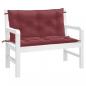 Preview: ARDEBO.de - Gartenbank-Auflagen 2 Stk. Melange Weinrot 100x50x7 cm Stoff