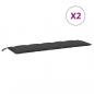 Preview: Gartenbank-Auflagen 2 Stk. Melange Anthrazit 180x50x7 cm Stoff