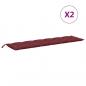 Preview: Gartenbank-Auflagen 2 Stk. Melange Weinrot 200x50x7 cm Stoff
