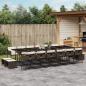 Preview: ARDEBO.de - 17-tlg. Garten-Essgruppe mit Kissen Braun Poly Rattan