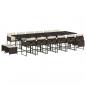 Preview: 17-tlg. Garten-Essgruppe mit Kissen Braun Poly Rattan