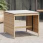 Preview: ARDEBO.de - Gartenhocker mit Kissen 4 Stk. Beige 40x40x35 cm Poly Rattan
