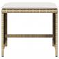 Preview: Gartenhocker mit Kissen 4 Stk. Beige 40x40x35 cm Poly Rattan