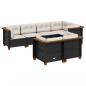 Preview: 7-tlg. Garten-Sofagarnitur mit Kissen Schwarz Poly Rattan