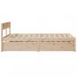 Preview: Massivholzbett mit Schubladen 140x190 cm Kiefer