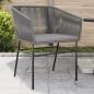 Preview: ARDEBO.de - Gartenstühle 2 Stk. mit Kissen Grau Poly Rattan