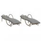 Preview: Sonnenliegen 2 Stk. mit Auflagen Beige Poly Rattan