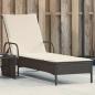 Preview: ARDEBO.de - Sonnenliege mit Rollen und Auflage Schwarz Poly Rattan