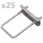 Preview: ARDEBO.de - U-Bügel für Zaunpfosten 25 Sets 60 x 40 mm 