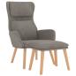 Preview: Relaxsessel mit Hocker Hellgrau Samt