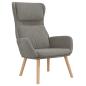 Preview: Relaxsessel mit Hocker Hellgrau Samt