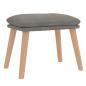 Preview: Relaxsessel mit Hocker Hellgrau Samt